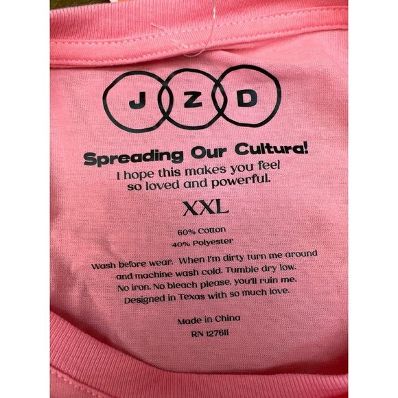 Latino Heritage Month Adult JZD Gender Inclusive Short Sleeve T-Shirt Pink XXL - Picture 5 of 8